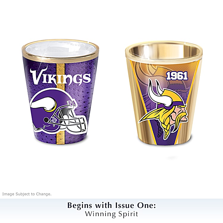 Minnesota Vikings NFL Shot Glass Collection Featuring Team Colors