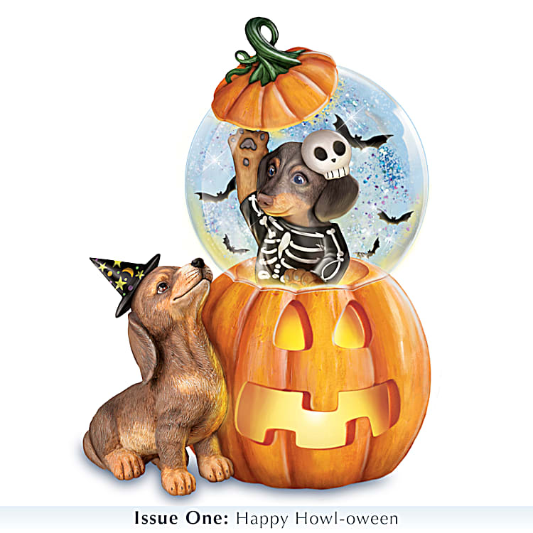 Holiday Dachshund Hand-Painted Water Globe Collection