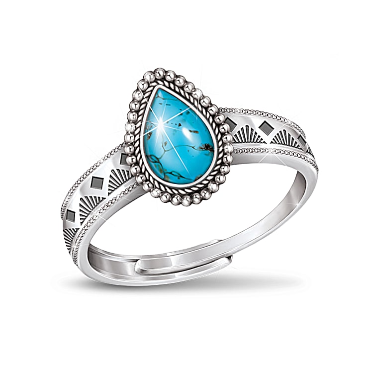 Spirit Of The Southwest Turquoise Jewelry Collection Including Pendant Earrings Cuff Bracelet Adjustable Ring Folding Jewelry