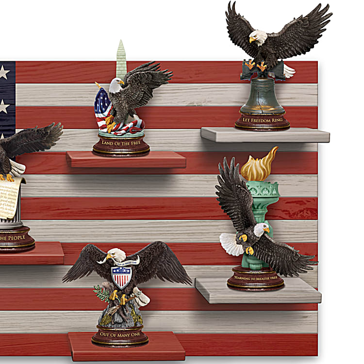 Symbols Of Freedom Hand-Painted Eagle Sculpture Collection