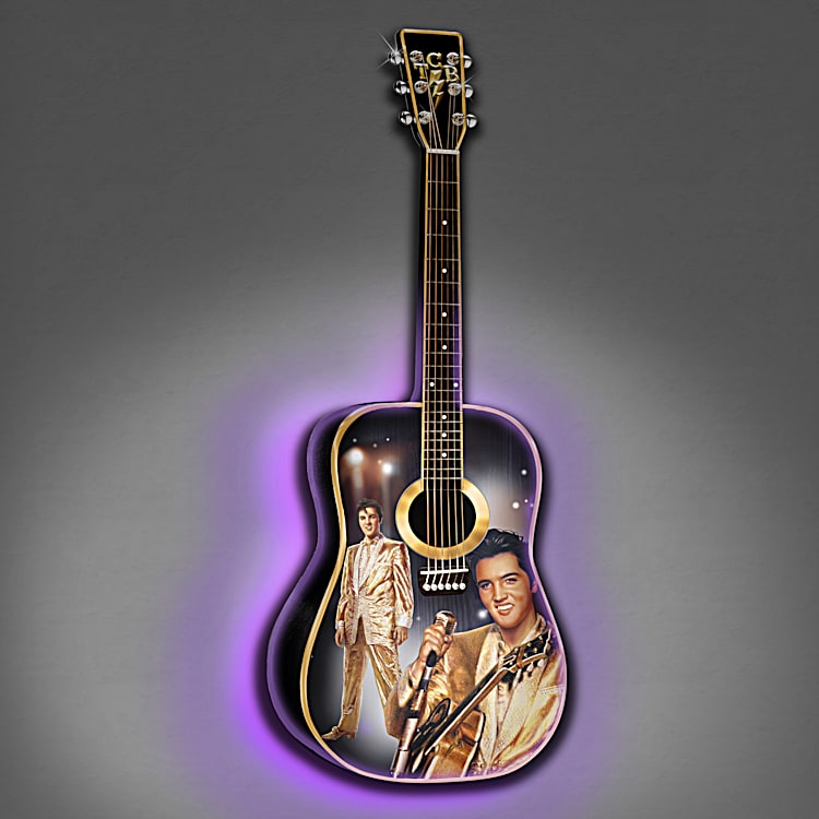 Elvis Presley Sculptural Six-String Guitar Collection Adorned With  Full-Color Elvis Art By Artist Nate Giorgio & Illuminated Color-Changing  LED Lights