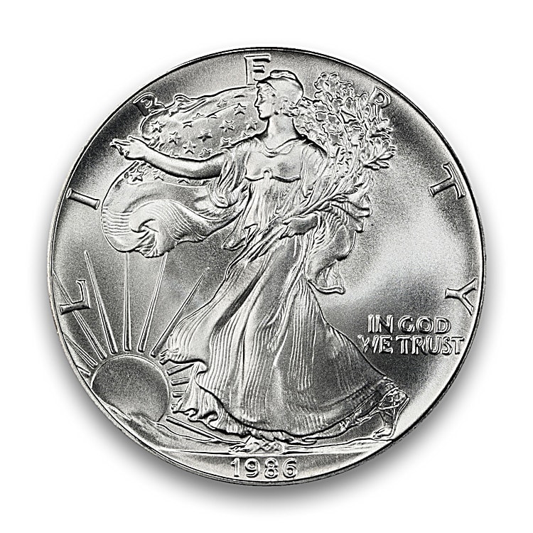 20th Century Silver Eagle Coin Collection Featuring Silver Dollars Minted  In 1986, 1993, 1996 & More