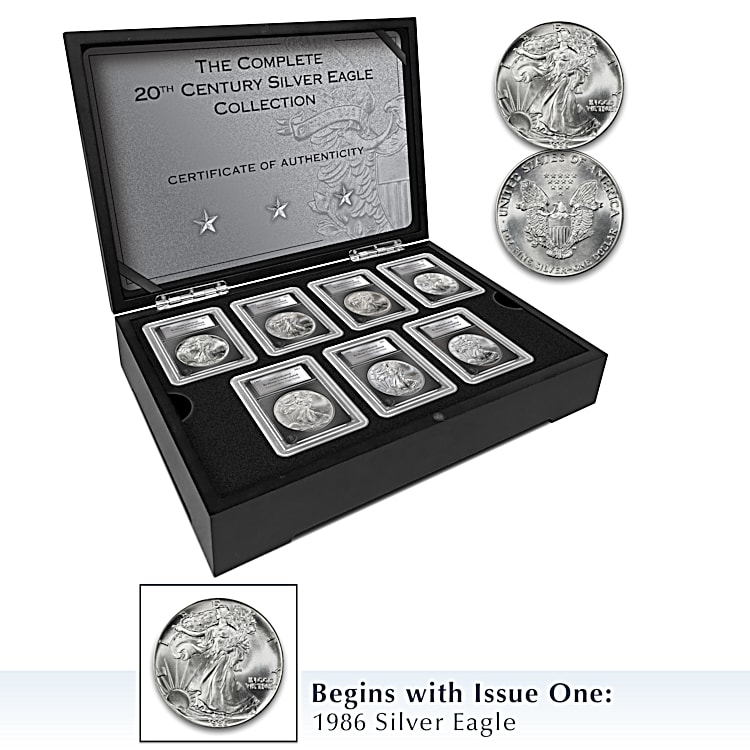 20th Century Silver Eagle Coin Collection Featuring Silver