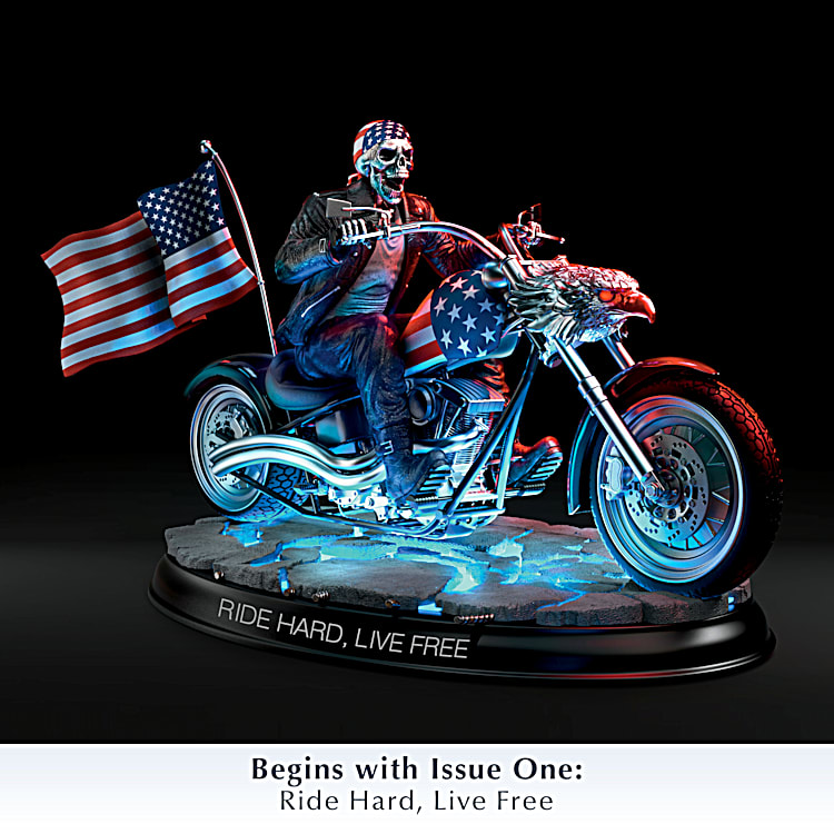【新品、本物、当店在庫だから安心】 Illuminated Patriotic American Chopper Sculptures Featuring 