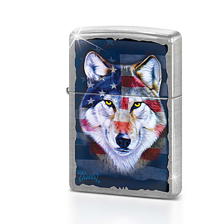 Freedoms Call Zippo® Lighter Collection Adorned With Patriotic Wolf Art By  Artist Al Agnew