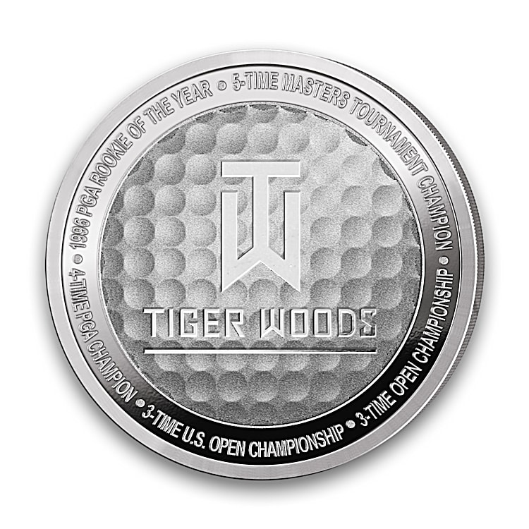 UPPER DECK Tiger Woods 99.9% Silver-Plated Coins Featuring Full-Color  Images Of The Legendary Golfer