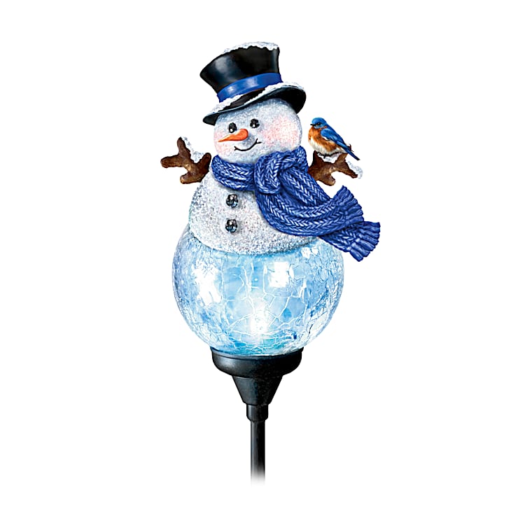 上品スタイル Illuminated Outdoor Solar Powered Glass Snowman Sculpture その他