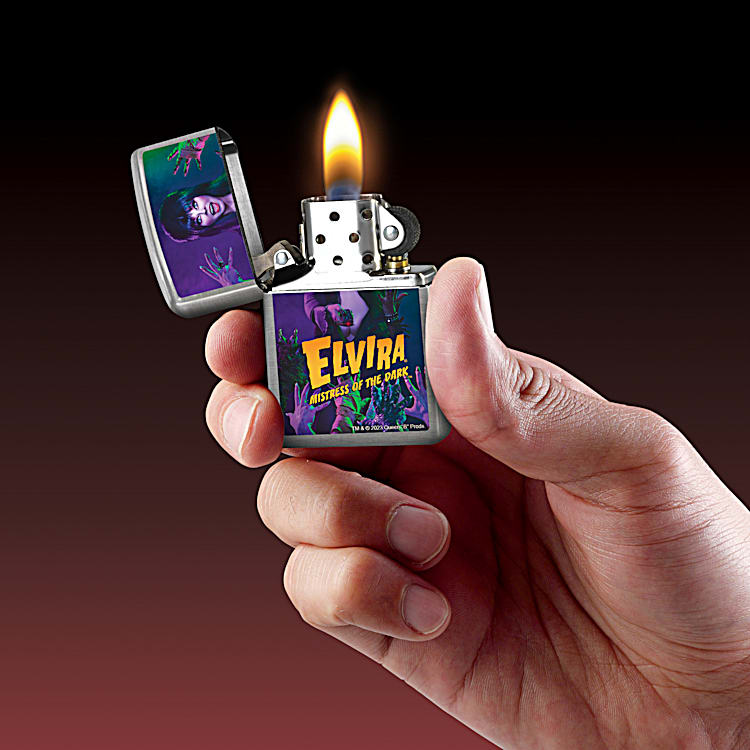 完璧すぎるが故三度も Elvira® Gothic Spooky Hand-Painted A With Lighters Zippo® アクセサリー