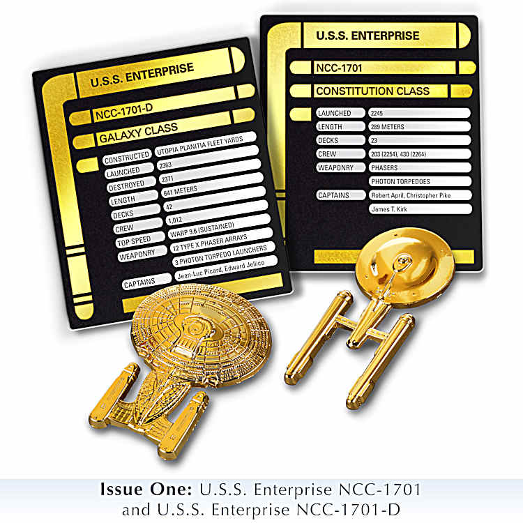 少し豊富な贈り物 STAR TREK Collection Pin Ship Starfleet 3D Gold-Plated 24K ビジネス・経済