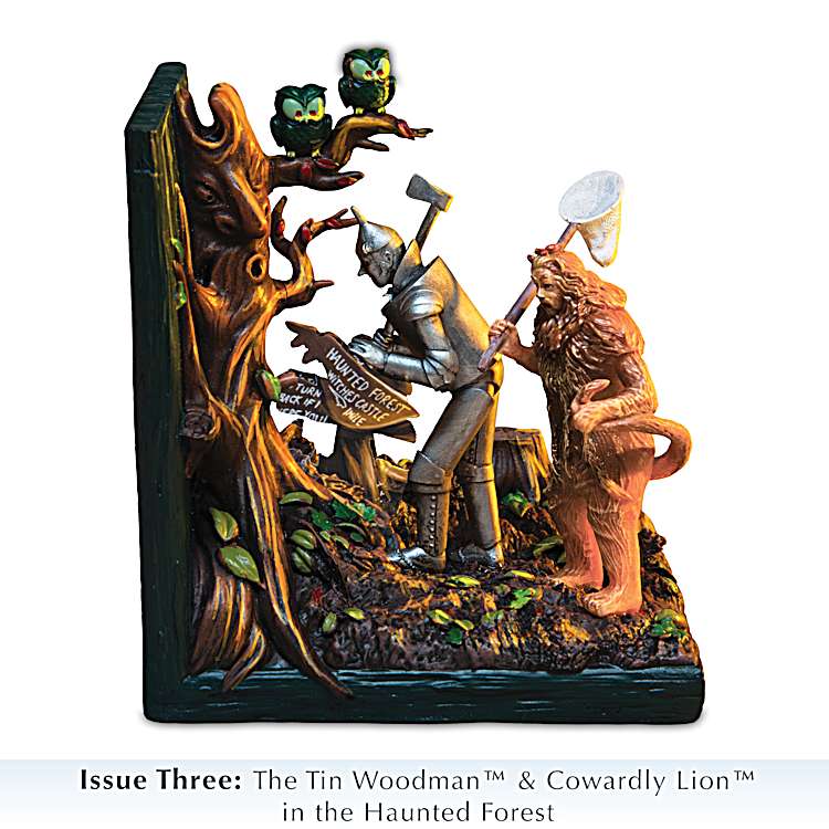 THE WIZARD OF OZ Illuminated Bookends With Sculpted Scenes