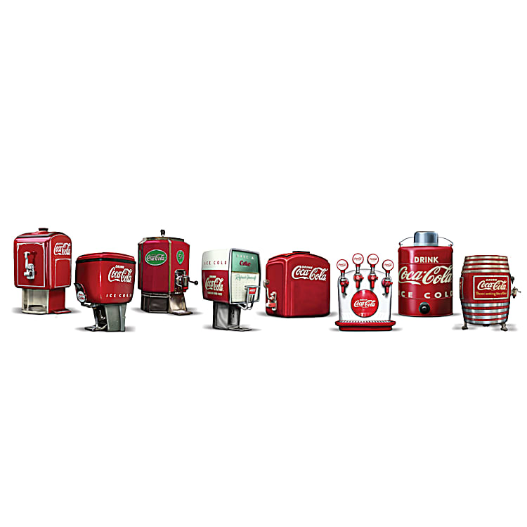 COCA-COLA Soda Fountain Sculptures Featuring Designs From The 30s, 40s And  50s With Display