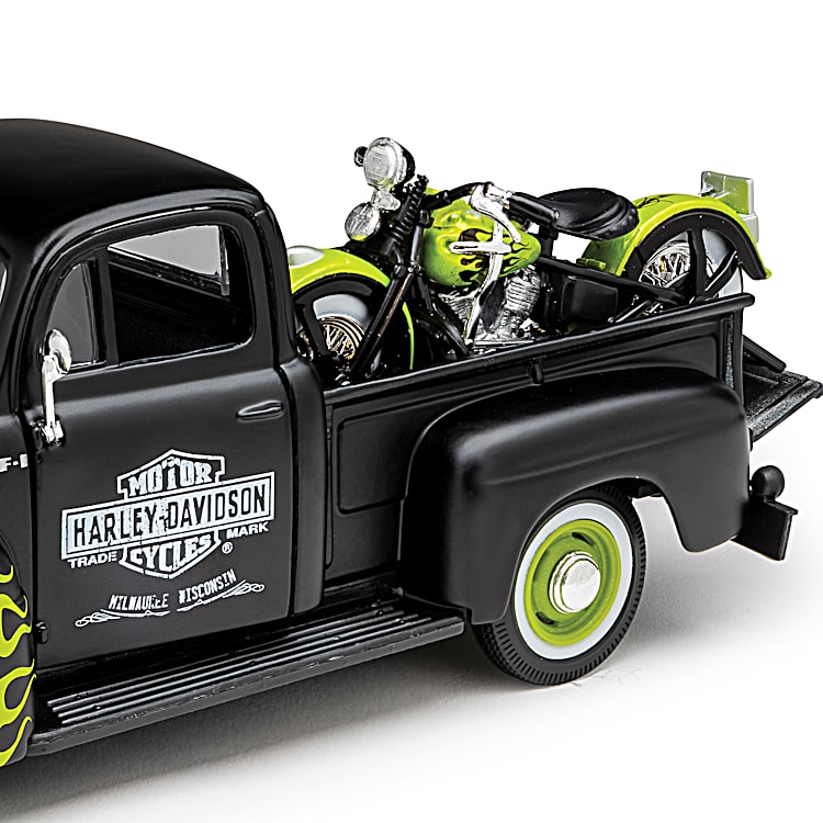 2-in-1 Diecast Truck & Harley-Davidson Motorcycle Collection
