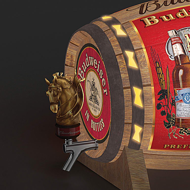 Illuminated Budweiser Barrel Sculpture Collection With