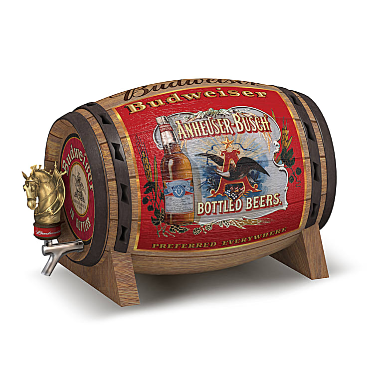 Illuminated Budweiser Barrel Sculpture Collection With