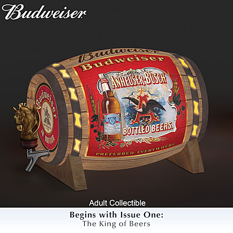 Illuminated Budweiser Barrel Sculpture Collection With