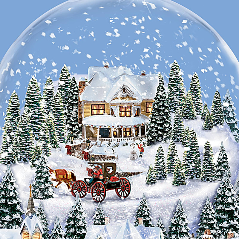 トーマスキンケード ビクトリアンクリスマスビレッジ クノーグローブ スノードーム Thomas Kinkade Victorian Christmas Village Snowglobe