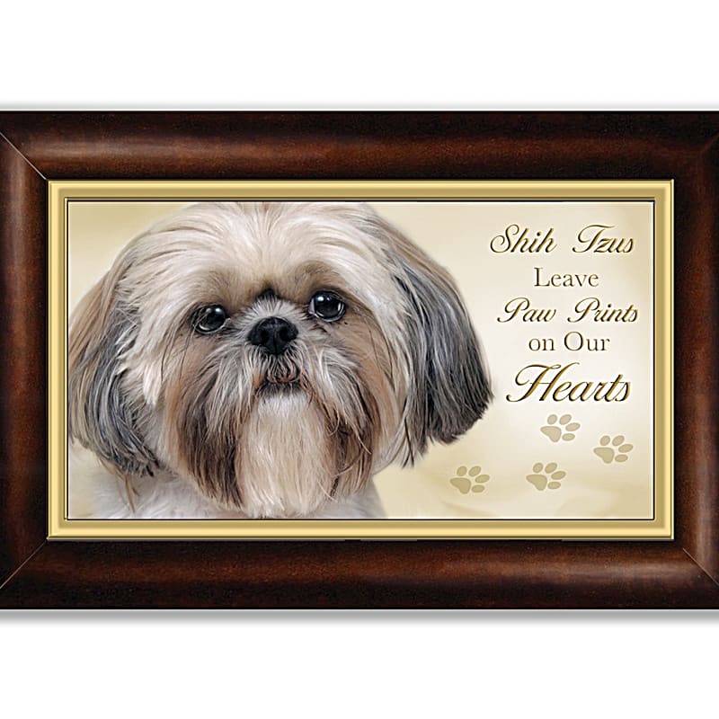 LEVLO Shih Tzu Make-up-Tasche – "I Love Shih Tzu", 23 X 17 Cm, Baumwoll-Leinen, Geschenk Für Hundeliebhaber
