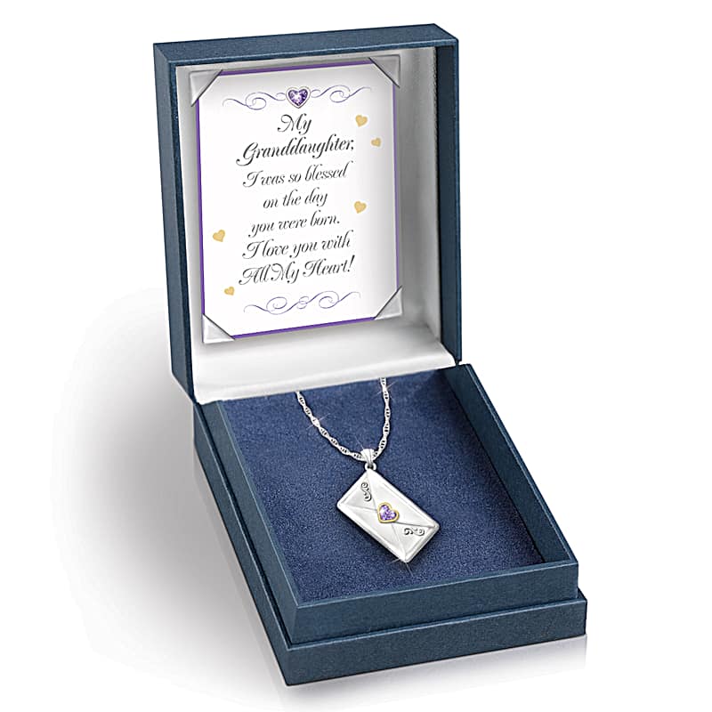 My Granddaughter, I Love You Personalized Birthstone Pendant