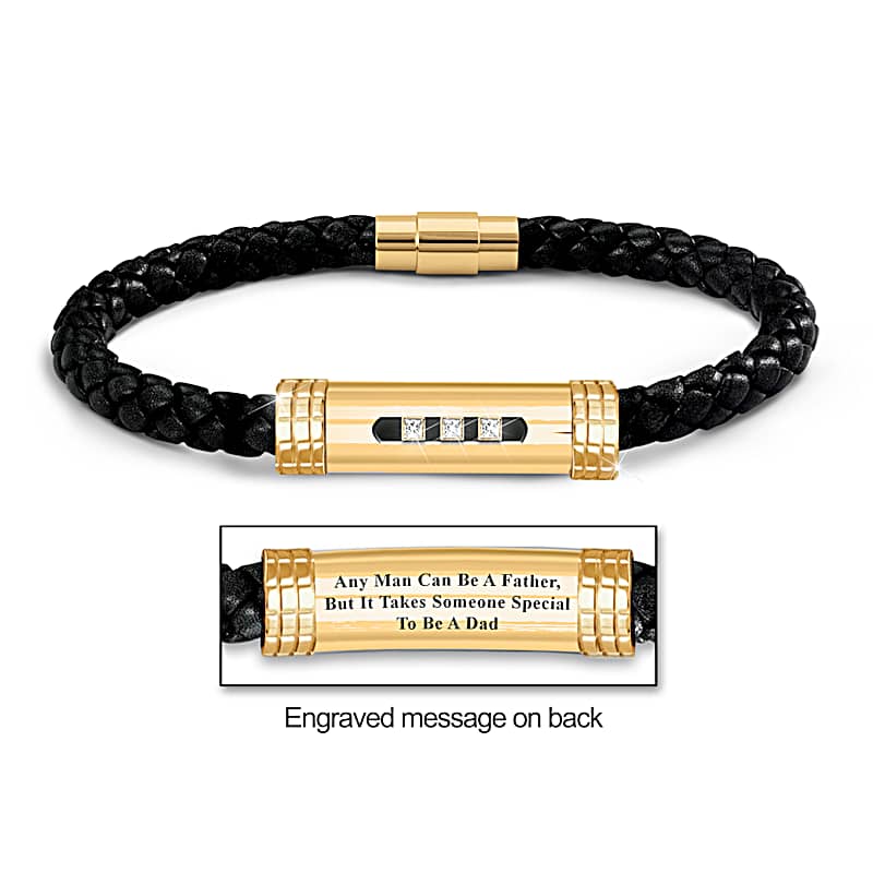 Rockyu Men's 3-Strand Leather Bracelet – Braided, Stainless Steel, Bead Charm, Hypoallergenic | Gift For Dad, Birthday, Fashion