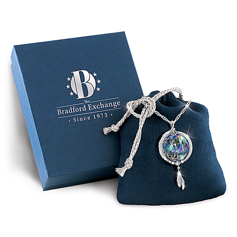 Mystic Spirit Silver-Plated Wolf Pendant Necklace Featuring
