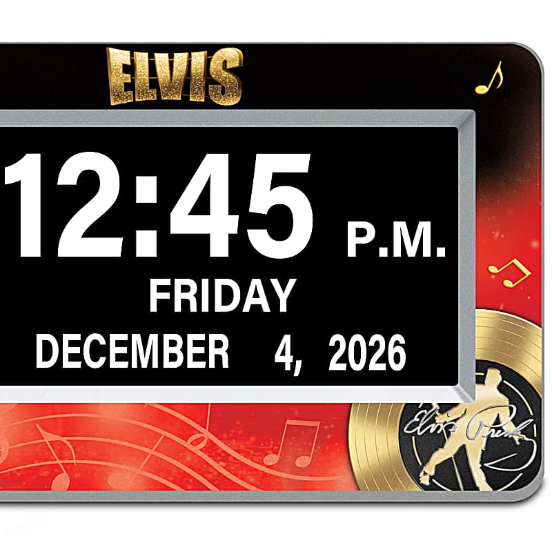 Elvis Presley Clock Featuring Easy-To-Read LED Numbers