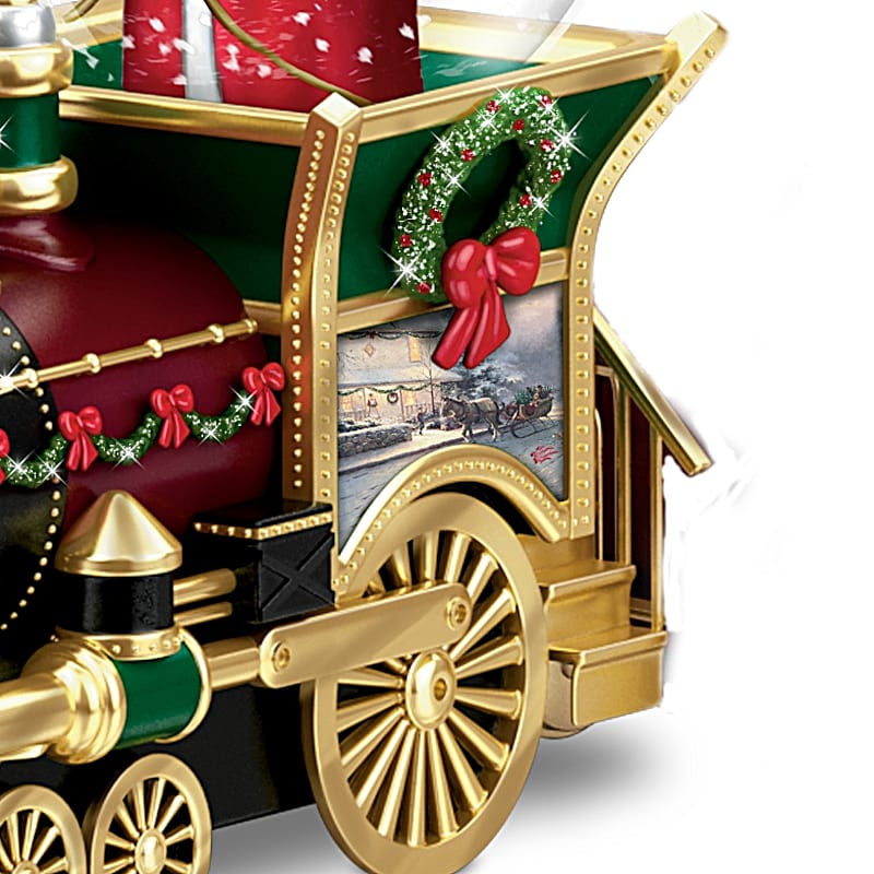 Thomas Kinkade „Wonderland Express“ Mini-Schneekugel-Zug – Musikalisch, Handbemalt, Mit Zertifikat (8,9–11,4 Cm)