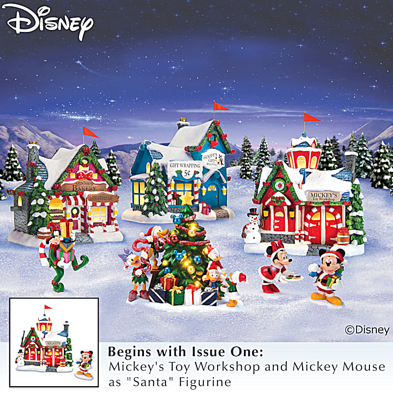 Thomas Kinkade 4-Building Christmas Village Set Lights Up
