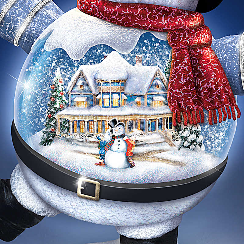 Illuminated Sculpted Snowman Snowglobes Adorned With