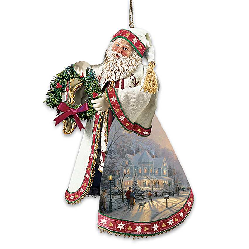Thomas Kinkade Heirloom Santa Handcrafted Ornaments: Set One