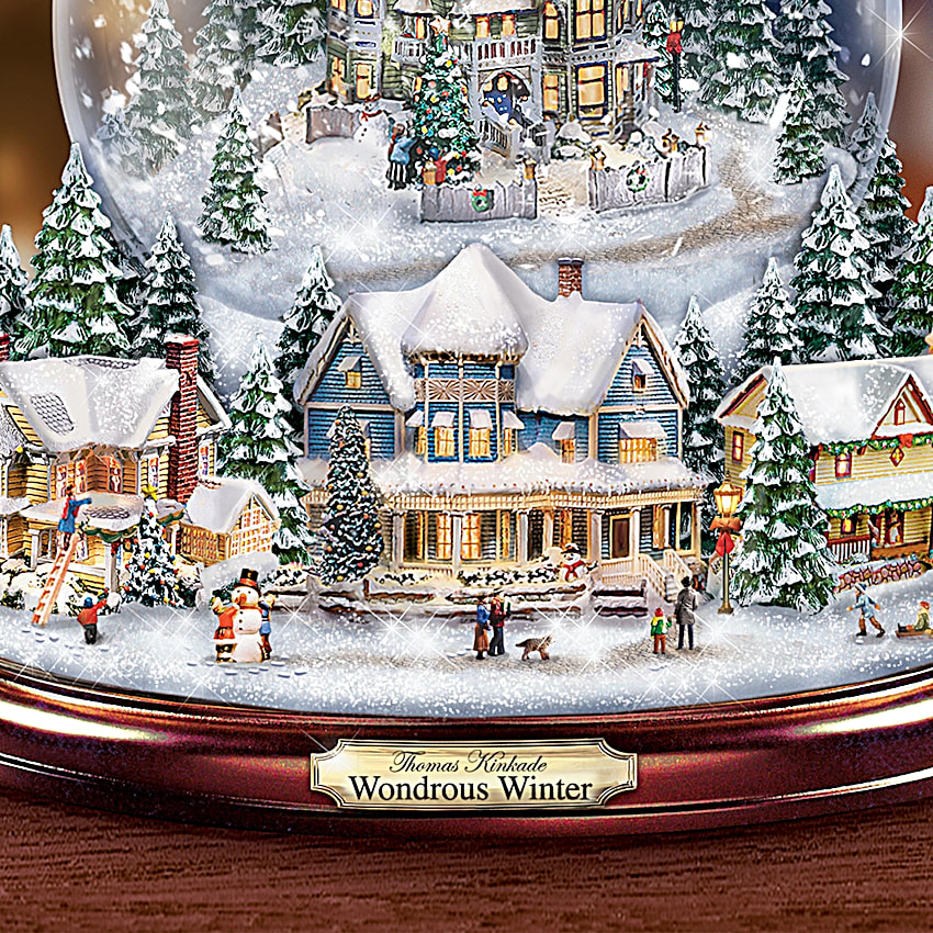 Thomas Kinkade Wondrous Winter Musical Tabletop Christmas Tree