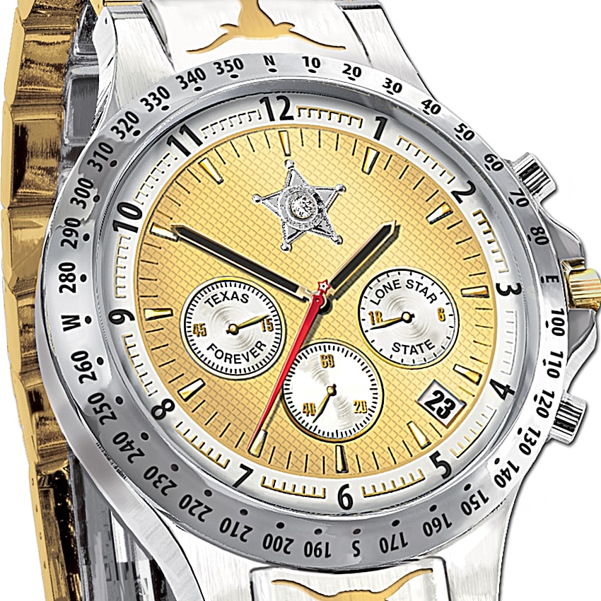 Texas Lone Star Diamond Mens Watch