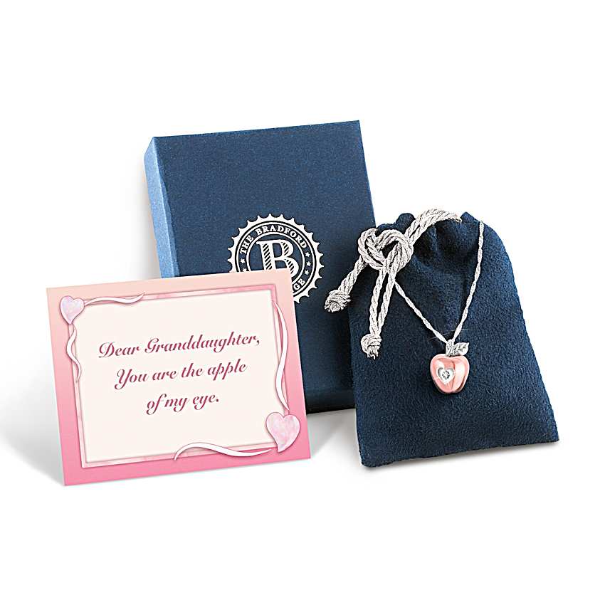 Necklace: Granddaughter, You Are The Apple Of My Eye Personalized