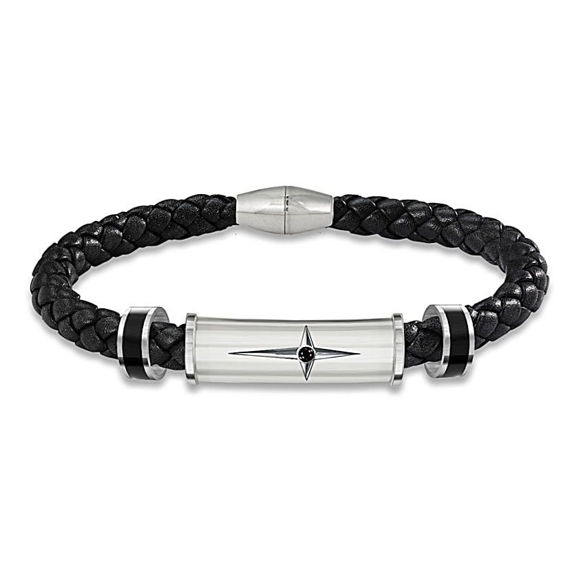 Bracelet: Protection And Strength For My Grandson Mens Leather And