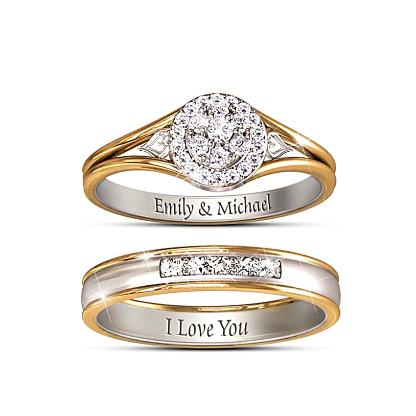 〚DIAMOND WEDDING〛No.36／Limited Edition80 Together Forever His & Hers Personalized Set Of Diamond Wedding Rings