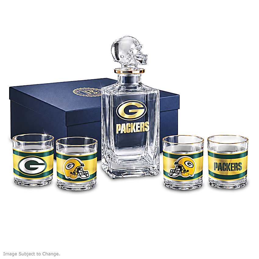 NFL Green Bay Packers Five-Piece Decanter Set With Glasses