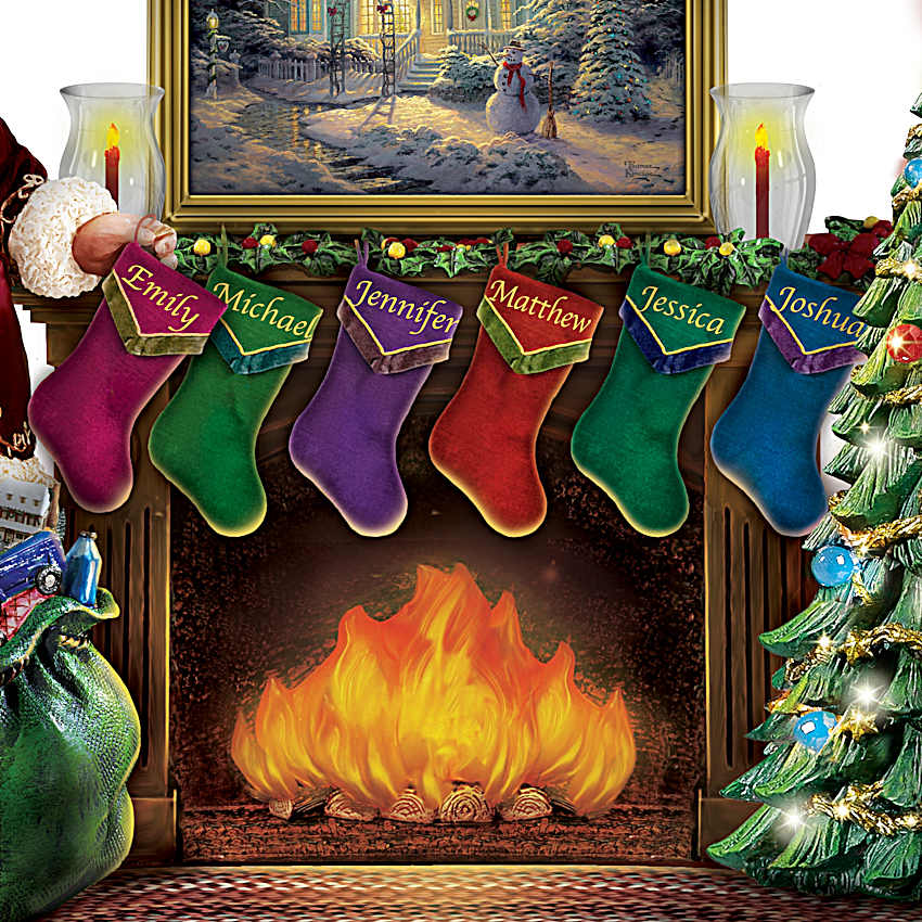 Thomas Kinkade The Stockings Were Hung… Personalized Light Up