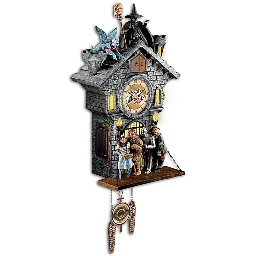 ★新品★ KICORI ガラス 対話 サカナ 振子 鏡 WOODY CLOCK All In Good Time, My Little Pretty Cuckoo Clock With Barking Toto