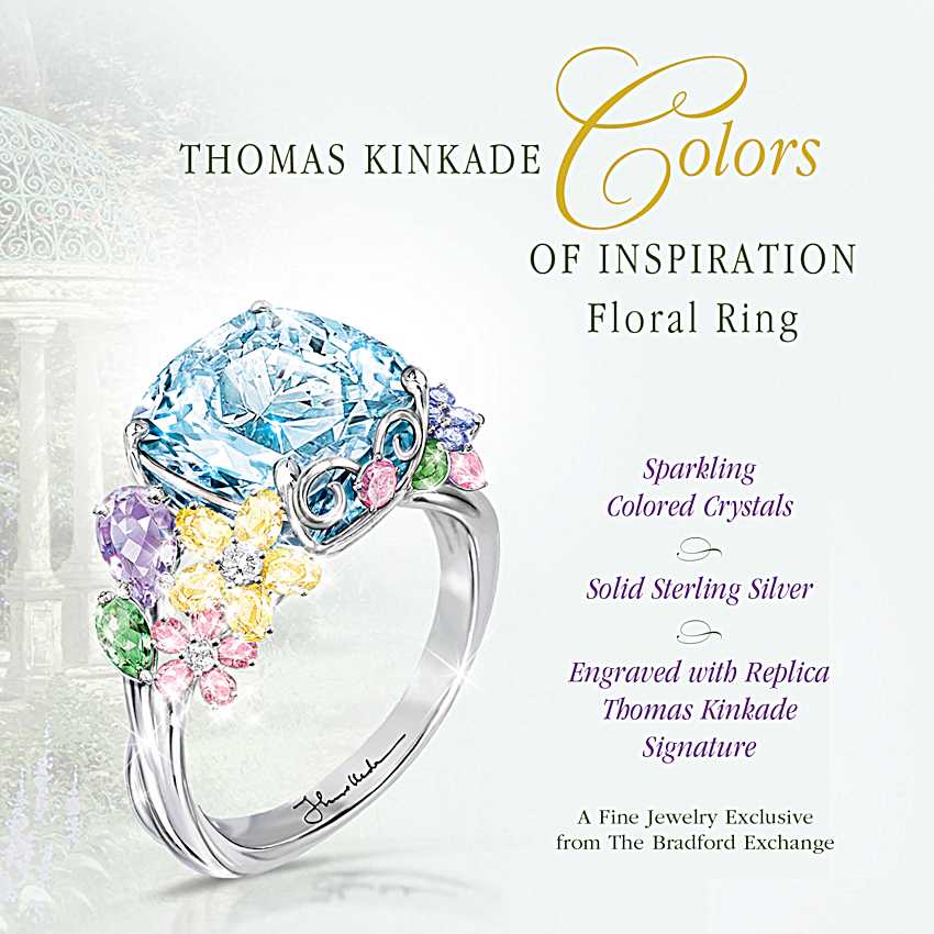 Thomas Kinkade Colors Of Inspiration Womens Floral Ring