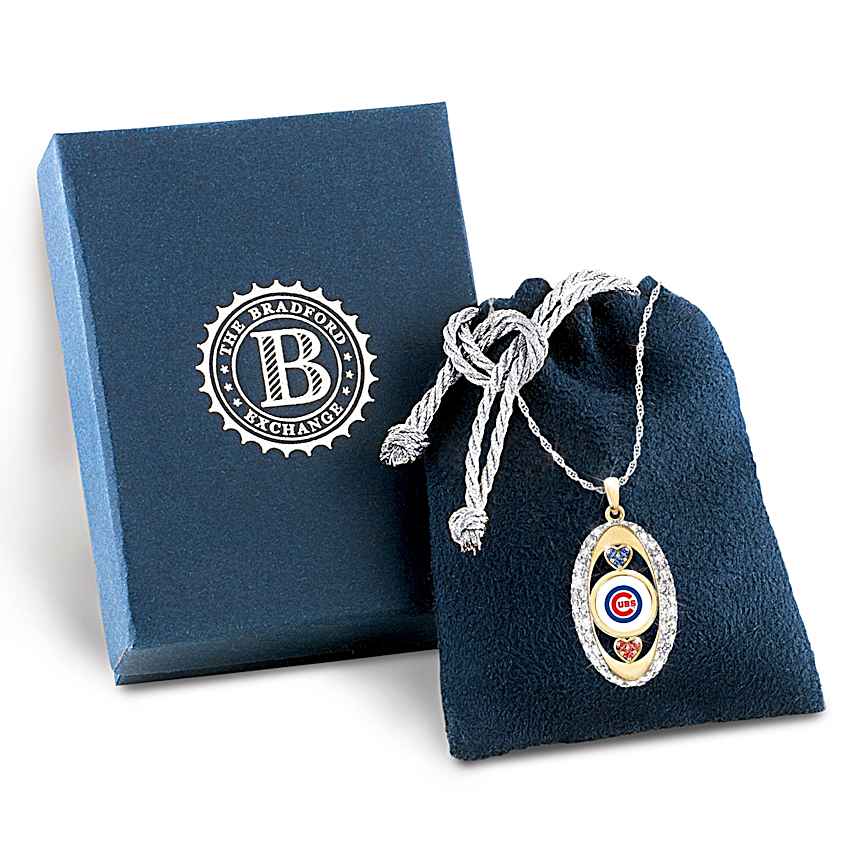 Ciondolo Collana Fan Chicago Cubs &ndash; Placcato Oro 24k, Gioiello Tifoso, Regalo Perfetto