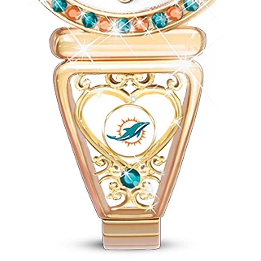 Miami Dolphins NFL Women\'s Stainless-Steel Watch by Fossil NEW Miami Dolphins NFL Ladies Stainless-Steel Luxury Watch by  main image 3