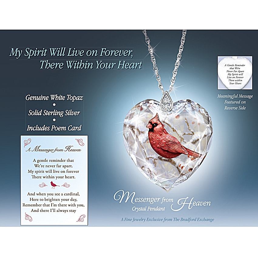 Messenger From Heaven Womens Cardinal Pendant Necklace display picture 2