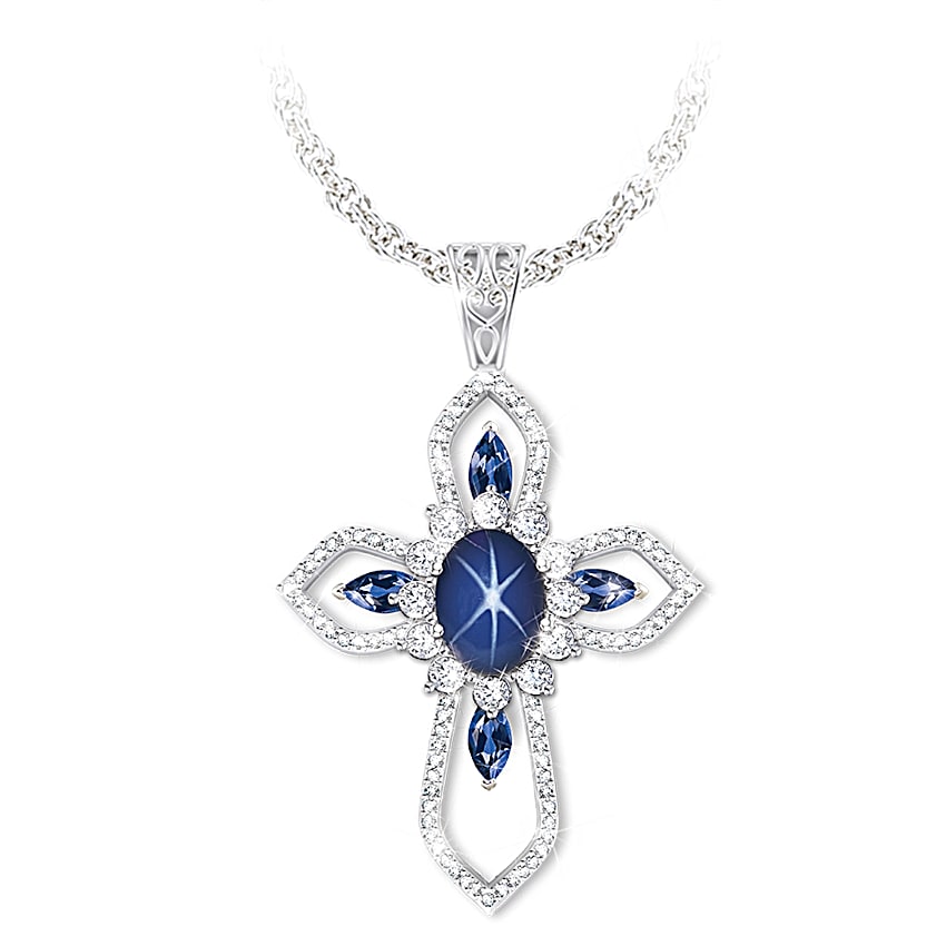Sterling Silver Necklace With 70 White Topaz Accents And 4 Created 