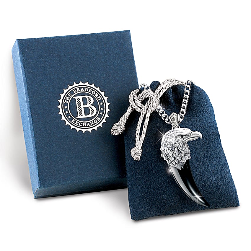 Soaring Spirit Mens Sculpted Eagle Talon Pendant Necklace