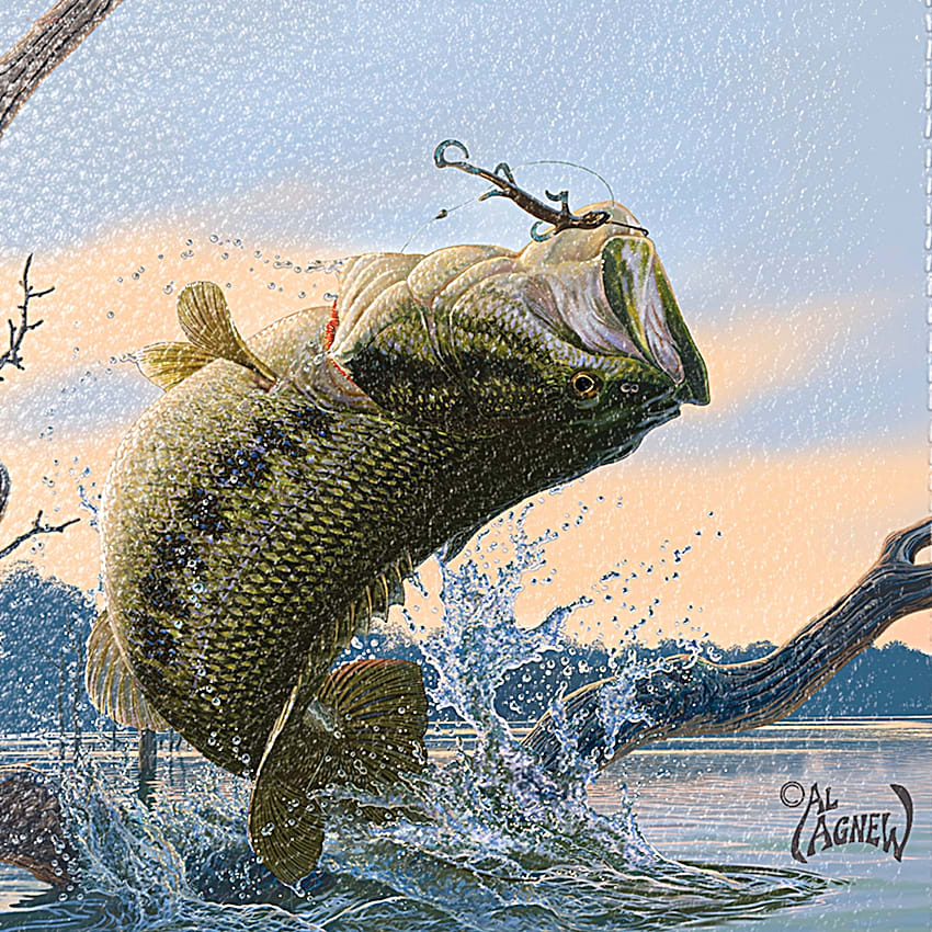 ロングチョッパーウォレット ATLANTICA　Etrusco Al Agnew Bragging Rights Bass Fishing Mens Genuine Leather Wallet