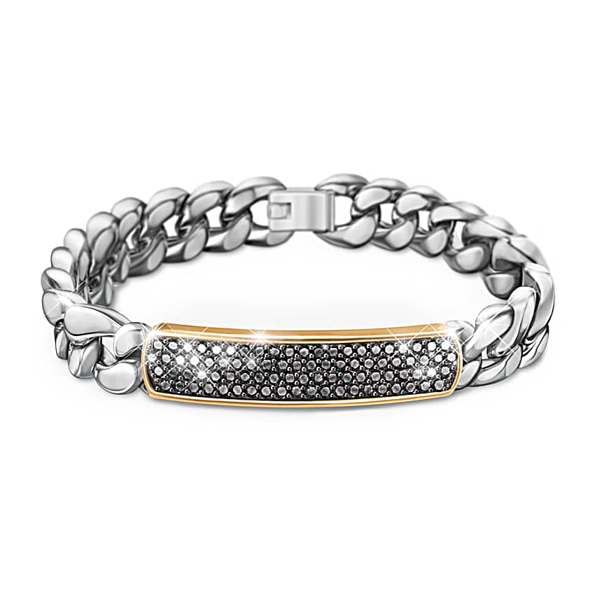 Million Dollar Man Mens Chain Link Bracelet Featuring Over 3