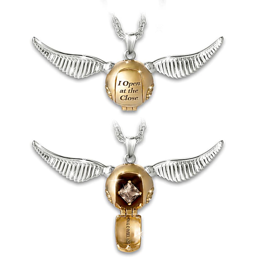 HARRY POTTER GOLDEN SNITCH Pendant With Fluttering Wings & A Smoky