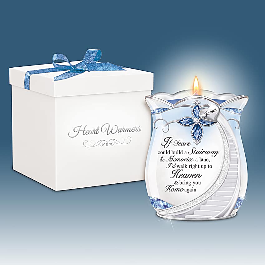 Loving Memories Personalized Remembrance Candleholder Featuring A