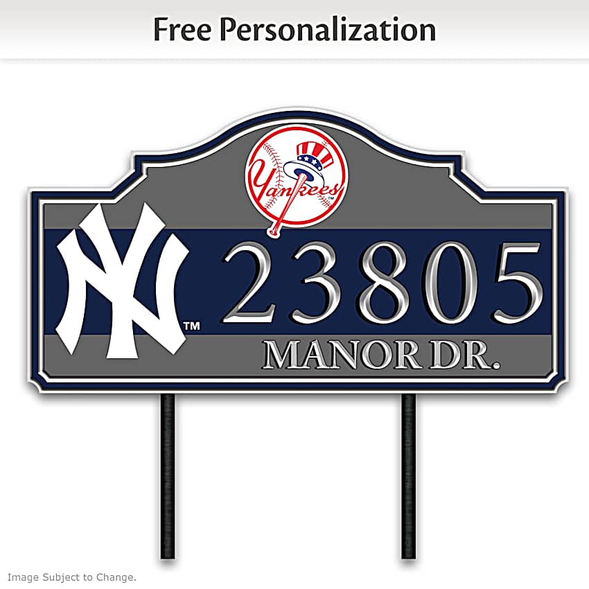 New York Yankees Personalized MLB Outdoor Address Sign  New York YANKEES Address Sign for your home (with your address) NEW! main image 0