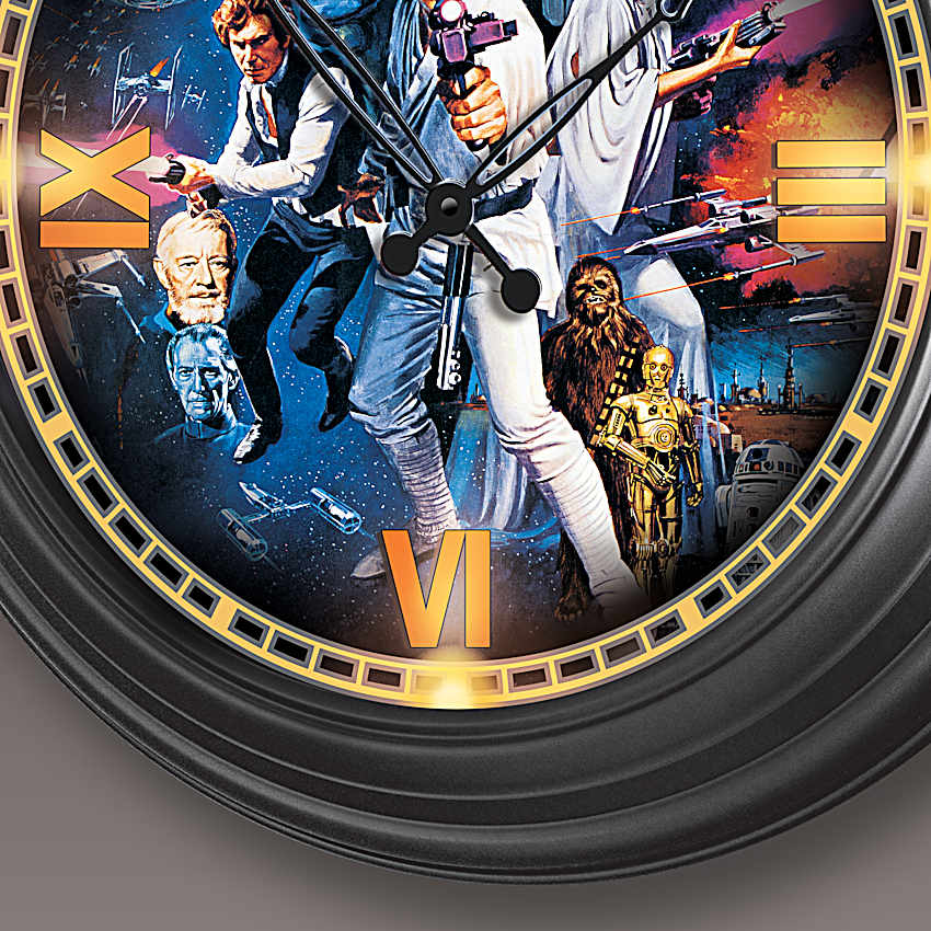 STAR WARS 14-Inch Diameter Round Illuminated Outdoor Sleek Black