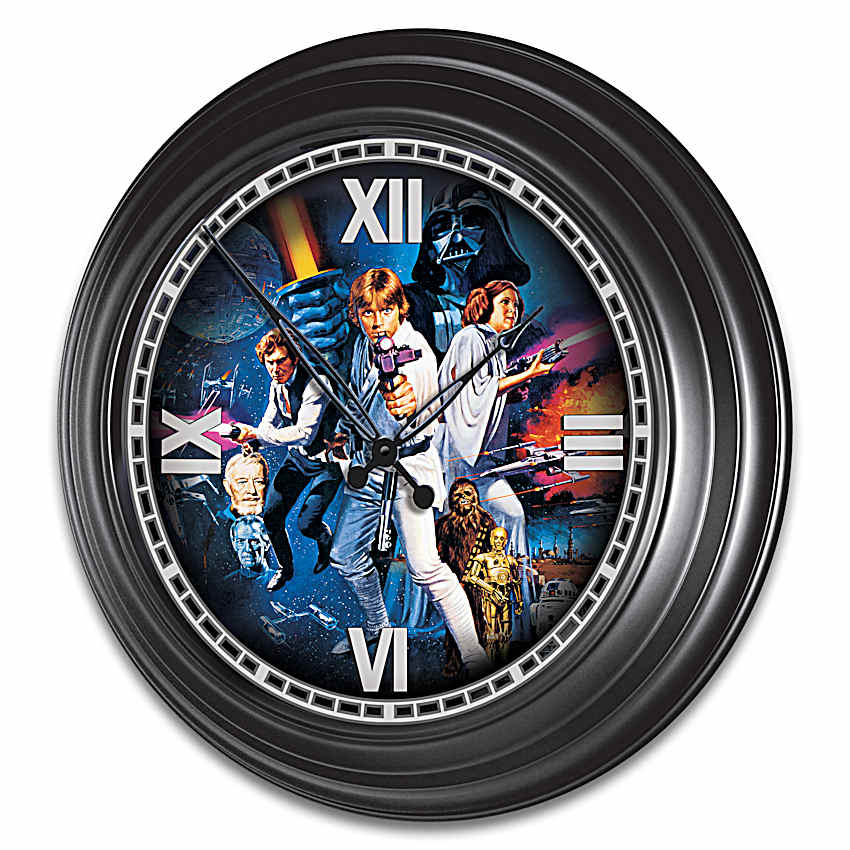 STAR WARS 14-Inch Diameter Round Illuminated Outdoor Sleek Black